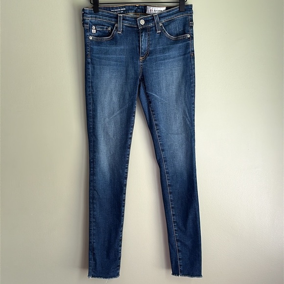 Adriano Goldschmied The Legging Ankle Super Skinny Ankle Stretchy Raw Hem Denim - Picture 1 of 11